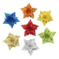 5X Christmas Large Poinsettia Glitter Flower Tree Hanging Party Xmas
