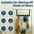 thumbnail image 3 of Over The Door Hooks, Door Hanger with 7 Double Hooks,Door Towel Rack for Bathroom, Bedroom, Dorm, Hanging Towels, Coats, Robes, Hats, Bags, 3 of 6