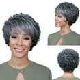 thumbnail image 5 of Eqslft Breathable Short Curly Topper Hair Piece for Women ,Silver Gray Color Natural Layered Short Curly Human Hair Topper Clip in Hairpiece Wiglet, 5 of 5