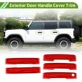 thumbnail image 2 of Cubierta de manija de puerta exterior trim delantera izquierda, delantera derecha, trasera izquierda, trasera derecha y manija de puerta del maletero para Ford Bronco 2021-2025, rojo, ABS, 1 juego, 2 of 7