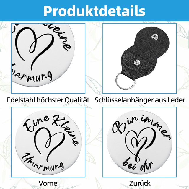 Amuleto de la suerte con forma de abrazo pequeño, amuleto de la suerte con forma de corazón, regalo de aliento, regalos de pronta recuperación, siempre estoy contigo, regalo de pronta