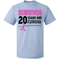 thumbnail image 3 of Inktastic Breast Cancer Survivor 20 Years and Running with Pink Ribbon T-Shirt, 3 of 5