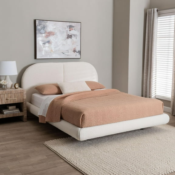 Baxton Studio Cachet Modern Floating Bed, King, Cream