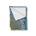 thumbnail image 2 of Greek Key Soft Flannel Fleece Throw Blanket, Yellow and Blue Labyrinth Pattern from Culture with Floral Details, Cozy Plush for Indoor and Outdoor Use, 70" x 90", Pale Yellow Blue, by Ambesonne, 2 of 5