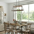thumbnail image 6 of LNC Farmhouse 5-Light Black Rectangle Chandelier,LED Linear Wood Kitchen Island Light, 6 of 11