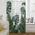 thumbnail image 4 of Palm Leaves Sheer Curtains 45 Inches Long, Tropical Botanical Leaf Summer Wooden Gray Light Filering Curtains, Breathable Simi Curtain Privacy Drapes for Kitchen Bathroom Small Window Treatment, 4 of 7