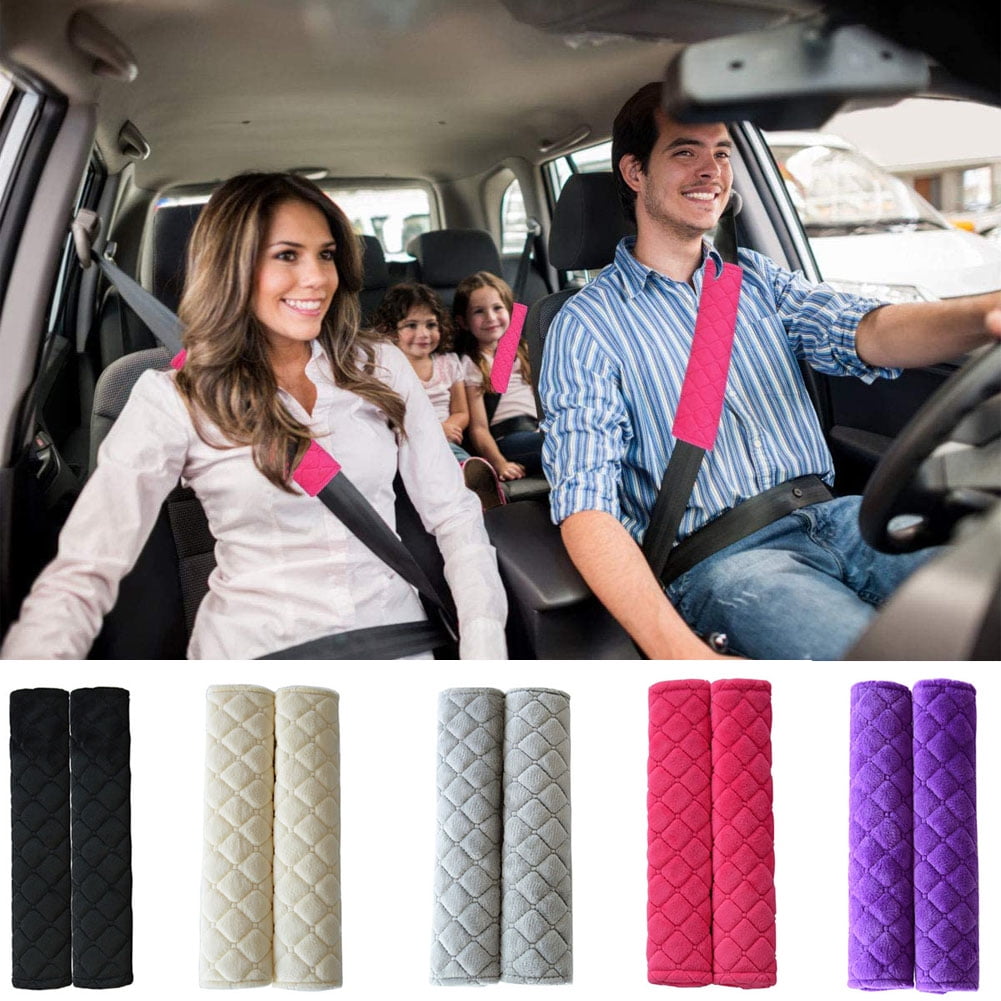 2Pcs Fashion Car Seatbelt Shoulder Pad Comfortable Driving Seat Belt Soft Plush 