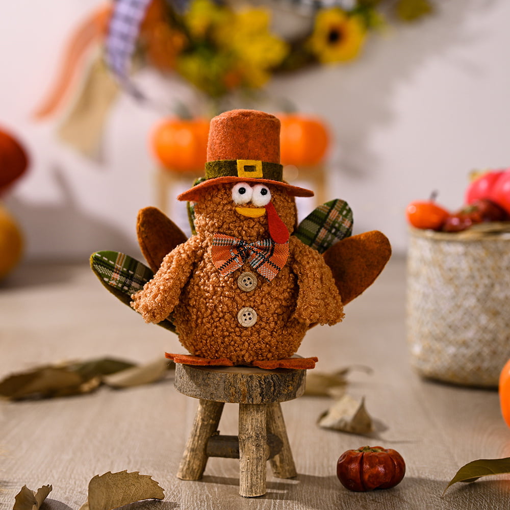 Turkey Plush Toy Ornament Stuffed Animal Doll for Thanksgiving ...