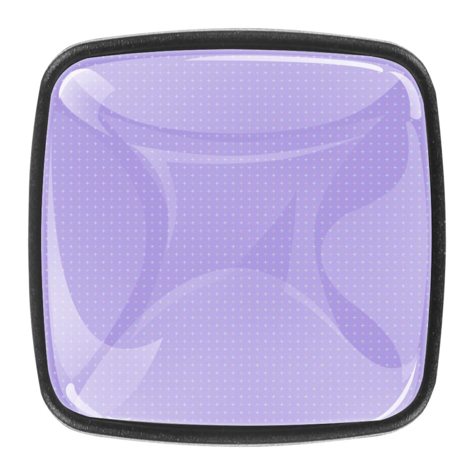 Ownta Lilac Plus Pattern Square Glass Drawer Handles Knobs Pulls With