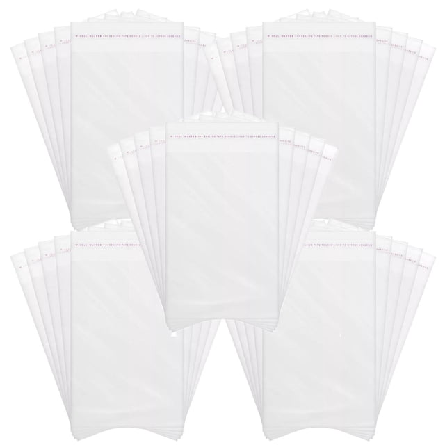 Bolsas de Celofan con Sellado CeloFlex08 5Paq 500Pzas 5x12cm Adherible OPP Transparente.