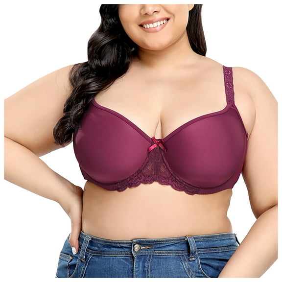 Tagold Fall Clothes for Womens Wireless Bras,Women's Plus Size Seamless Push Up Lace Sports Bra Comfortable Breathable Base Tops Underwear