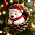 thumbnail image 2 of Animal Christmas Hanging Ornament 2D Acrylic Pinecone Shell Ornament Gift for Xmas Tree Decor 3.15 in, 2 of 2