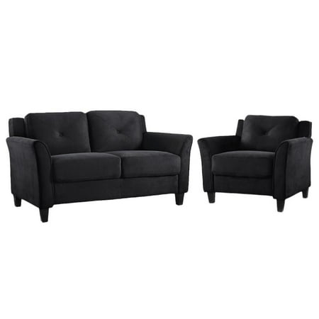 Lifestyle Solutions Hartford 2 Piece Microfiber Loveseat And Chair Set In Black Lifestyle Solutions Hartford 2 Piece Microfiber Loveseat And Chair Set In Black