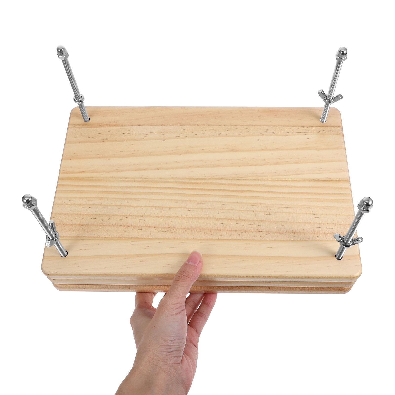 Mobestech Khaki Wooden Book Binding Press Tool for Binding and Pressing Manual Paper Press Machine 16.5x11.8 Inches