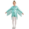 thumbnail image 1 of TSSOE Girls 90s Theme Concert Rave Disco Hip Hop Dance Outfit Cowgirl Shiny Metallic Fringe Jacket with Shorts Set Light Green 16, 1 of 5