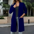 thumbnail image 2 of DHFJKG Women Longline Cardigan Sweater Soft Knit Solid Color Open Front Knee-Length Outerwear Elegant Casual Loose Fit Fall Winter Comfort Coat, 2 of 9