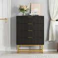 thumbnail image 1 of Commode à 4 Tiroirs avec Grand Rangement, Coffre Moderne en MDF avec Pattes en Métal Doré et Conception Anti-Basculement pour Chambre, Salon, Rangement d'Entrée, 1 of 7