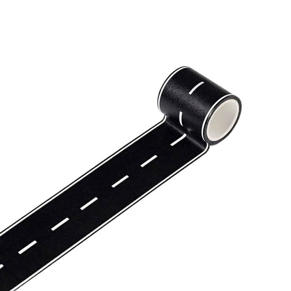 Road Railway Track Tape , 2 Inch x 16.4ft DIY Highway and Train Path , Self Adhesive Paper and Washi Material Finish , Architectural Model Building and Desktop Landscape Accessory