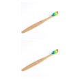 thumbnail image 1 of Wisewang Natural Bamboo Toothbrush Whitening Bamboo Toothbrushes Soft Colorful 1pcs 2Set, 1 of 6