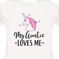 thumbnail image 4 of Inktastic My Auntie Loves Me Unicorn Girls Long Sleeve Baby Bodysuit, 4 of 5
