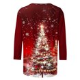 thumbnail image 4 of GA WEIHUA Women's Slim-Fit 3/4 Sleeve Crew Neck T-Shirt Christmas Tops Cute Xmas Tree Vintage Tees Merry Christmas Shirts(Red,Large), 4 of 5