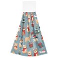 thumbnail image 7 of Yayeee Kitchen Hanging Hand Towels Set of 2 with Loop Bathroom Absorbent Tie Towel, Blue Christmas Dogs Pattern, 7 of 7