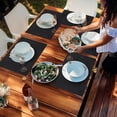 thumbnail image 7 of Findosom 6pcs of PVC Placemat, Non-Slip Heat-Resistant Table Place Mat Stain Resistant Woven Vinyl Placemats for Kitchen Table, Washable Durable Table Mats Black, 6 Count, 7 of 7