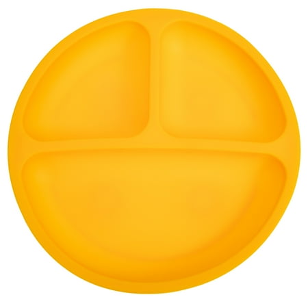 

Three Grid Silicone Placemat with Suction Cup Baby Dinner Plate Food Plate