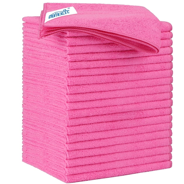 HOMEXCEL Paño de limpieza de microfibra, paquete de 20 toallas de microfibra de 11,5 x 11,5 pulgadas para coches, trapos de limpieza ultra absorbentes, toallas de limpieza sin pelusa para el hogar, co