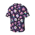 thumbnail image 4 of Goofa Skull mushroom space Printed Men's Casual Short-sleeved Shirt,Lightweight Breathable Button-down,Summer Casual men's top,Versatile Fashion shirt-3X-Large, 4 of 7