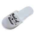 thumbnail image 4 of Zapatillas de spa para novia, despedida de soltera, boda, hotel, zapatillas desechables, mulas para dama de honor Negro Zulema Zapatillas de boda, 4 of 8