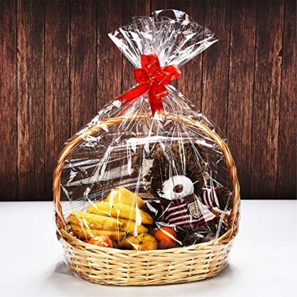 eboot 20 pack clear basket bags package bags cellophane wrap for