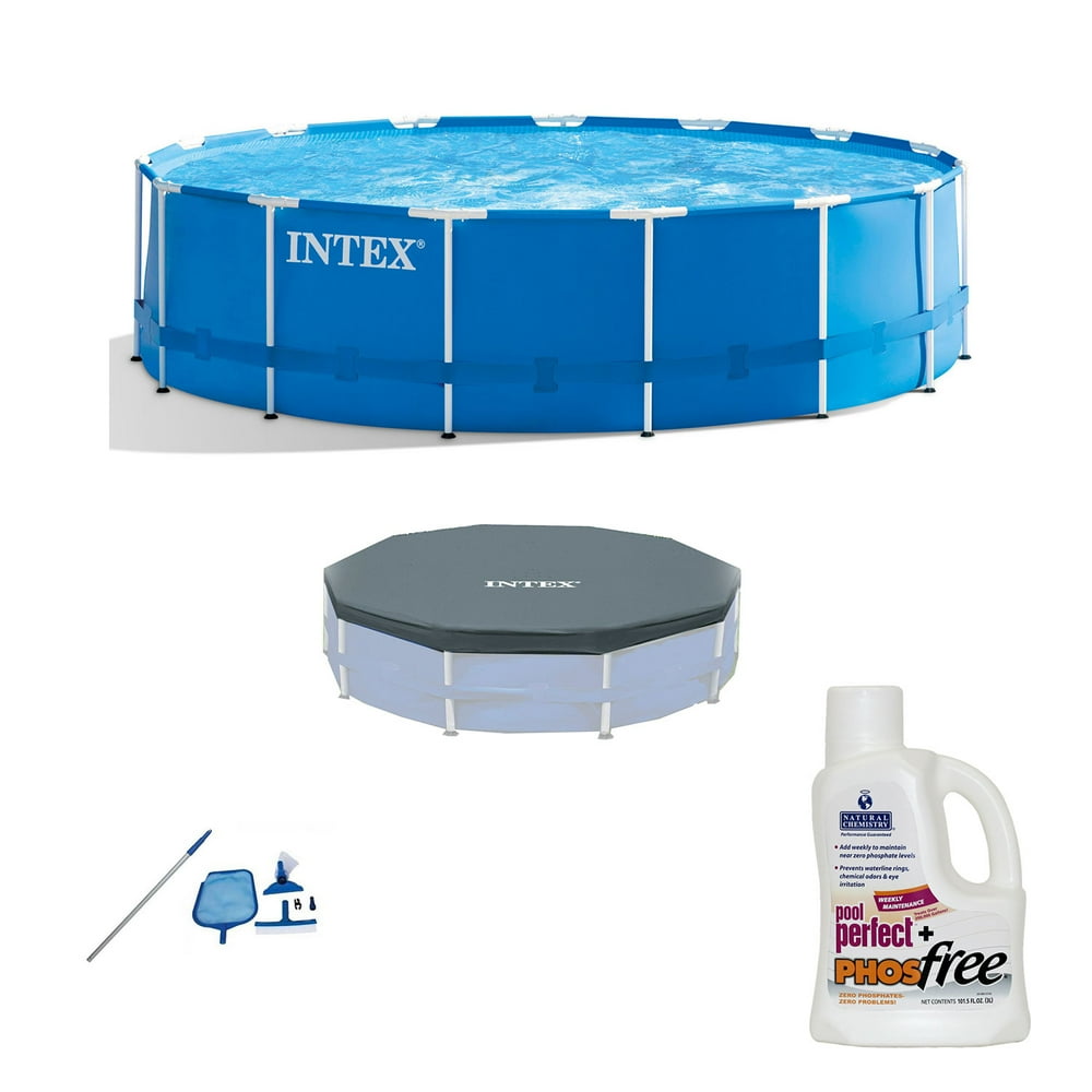 Intex 12' x 2.5' Pool + Pool Cover + Cleaning Kit + Pool Perfect Plus