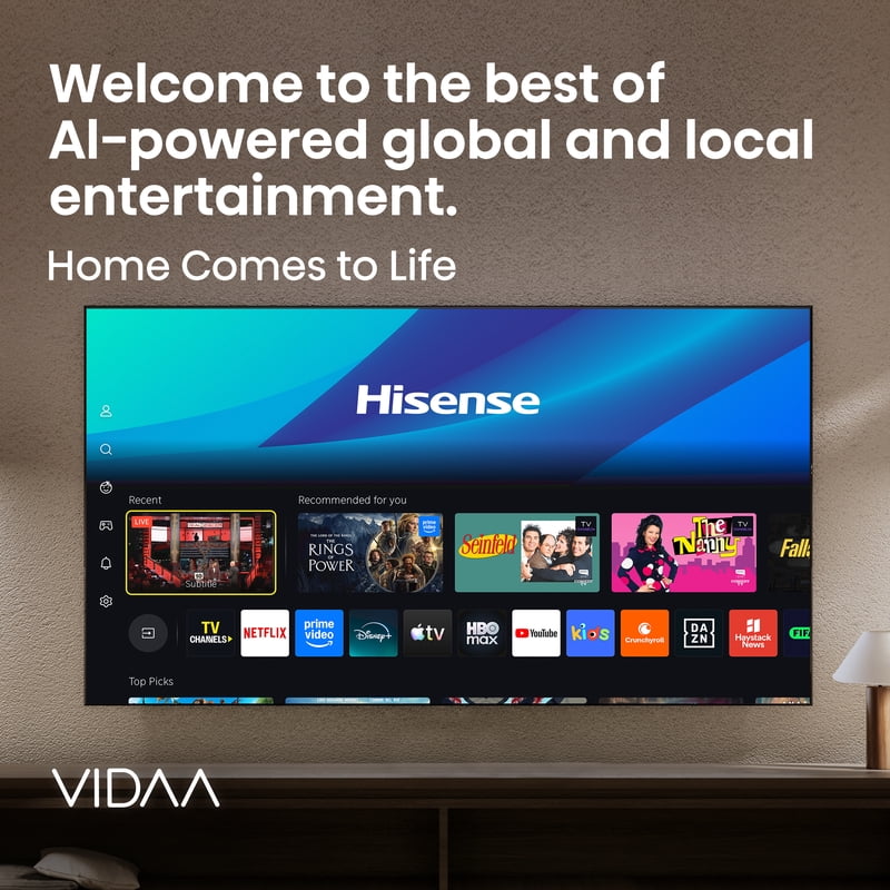 Hisense 65" U6 Pro Series Mini-LED 4K UHD Vidaa Smart TV (65U6SV Pro, 2026 Model) - Hi - QLED MiniLED, Native 144Hz, HDR10+, Dolby Vision IQ, Dolby Atmos, Built-in Subwoofer gallery view