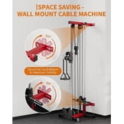 Memoryfield Wall Mount Cable Machine Dual Pulley Cable Crossover, 19 Positions, 400 lb Capacity, Home Gym Strength Training