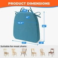 thumbnail image 2 of Chair Cushions for Dining Chairs, D-Shaped Seat Cushions with Removable Washable Cover and Ties, Chair Pads for Kitchen, Indoor Dining Room, Patio Chairs, 17'' x 16'', Set of 4, Blue, 2 of 14