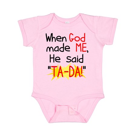 

Inktastic When God Made Me Gift Baby Boy or Baby Girl Bodysuit