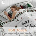 thumbnail image 4 of Merry Christmas Bedding Duvet Cover Set Twin Size 4 Pieces Red Green Black Xmas Tree Floral Border Bedding Set with Zipper Closure, 1 Comforter Cover 68x86 Inches 1 Flat Sheet & 2 Pillow Cases, 4 of 7