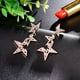 thumbnail image 5 of Pendientes largos con forma de estrella Bling Bling joyería con diamantes de imitación, 5 of 7