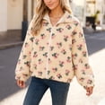 thumbnail image 2 of Women's Fuzzy Fleece Jacket Full Zip Up Lightweight Warm Soft Fleece Coat for Spring Fall Winter, 2 of 8