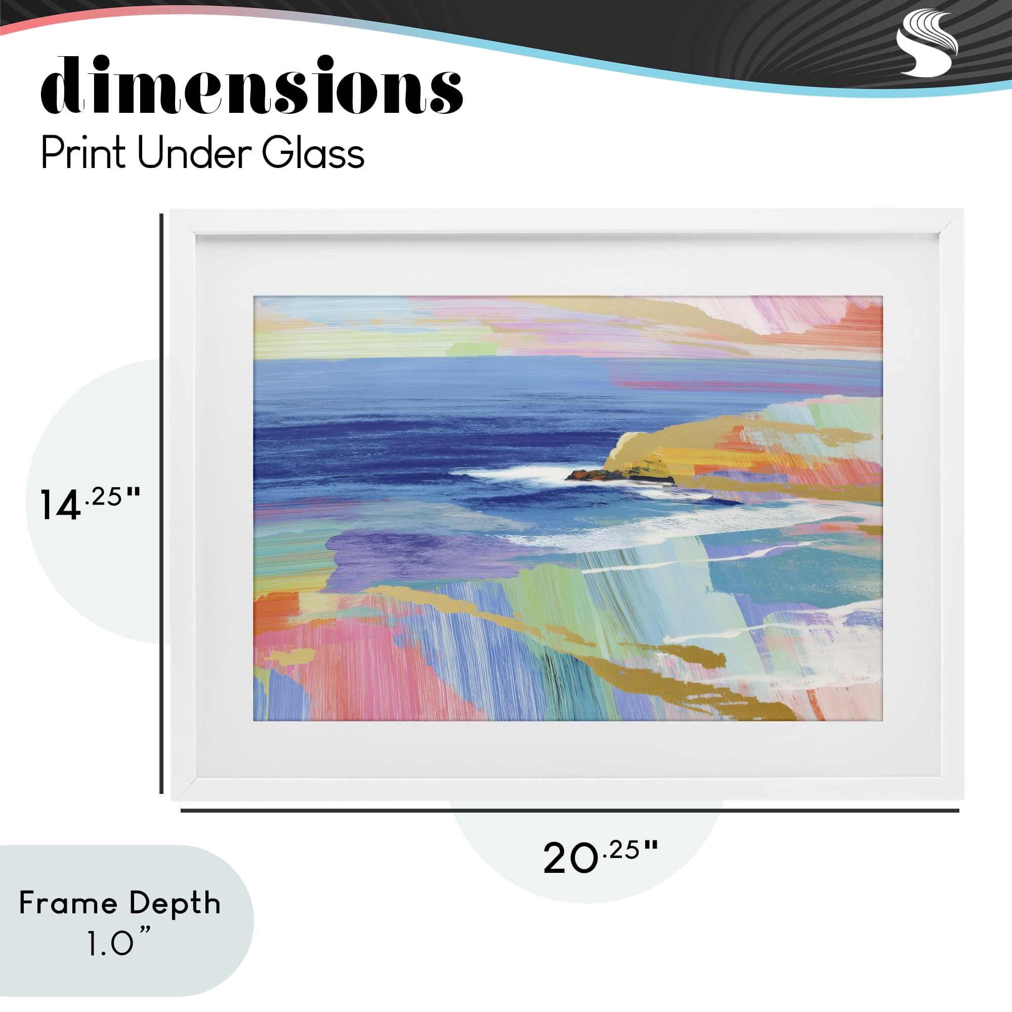 Stupell Industries Hawaii Coastline Abstraction White Framed Print Under Glass, design by Chromatic Storm Studio