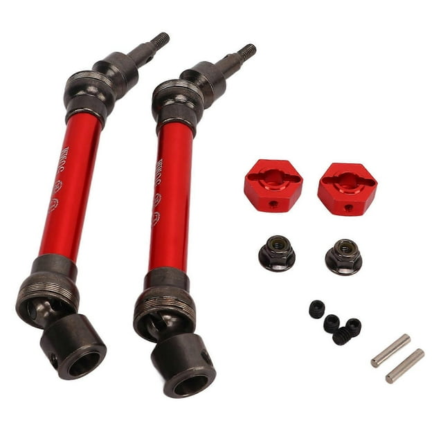 2pcs RC Drive Shaft Large Angle Adjustable Front Rear Transmission Shaft for Arrma Big Rock for Senton for Vorteks 1/10 Red
