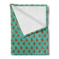 thumbnail image 2 of Modern Soft Flannel Fleece Throw Blanket, Ladybugs with Little Star Motifs Spring Nature Pattern on Blue Background, Cozy Plush for Indoor and Outdoor Use, 50" x 60", Teal Red Black, by Ambesonne, 2 of 5