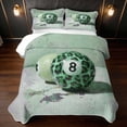 thumbnail image 2 of Erosebridal Lucky 8 Twin Quilt Set Forest Twin Coverlet Set, Forest Mint 2 Pieces 1 Bedspread and 1 Pillowcase, 2 of 7