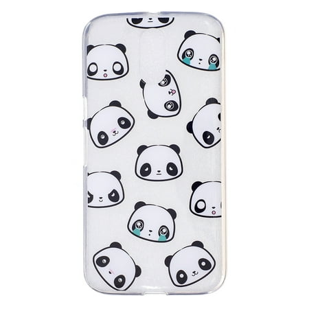 Phone Case Special Painting TPU Transparent Protective Phone Cover Shell for Moto G4/G4 Plus(Panda)