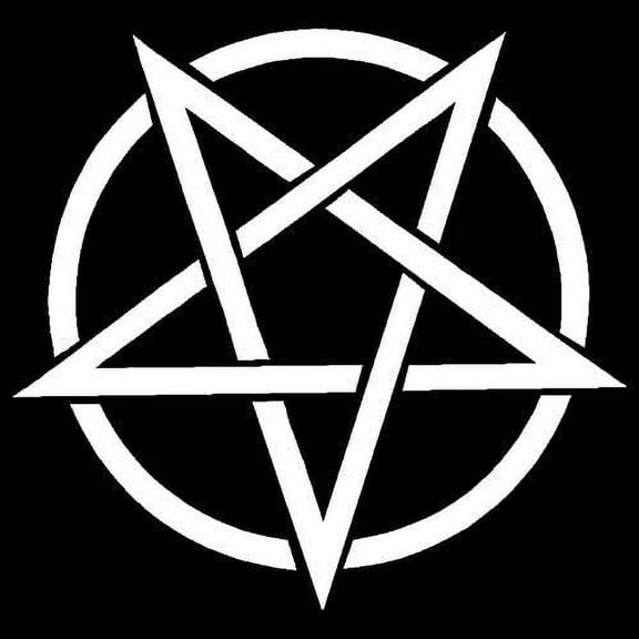 2 Pack - StickerDad® Pentagram Symbol V1 Vinyl Decal. - Size: 5", Color: White - Windows, Walls, Bumpers, Laptop, Lockers, etc.