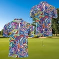thumbnail image 4 of Aplkyhs Matching Couple Sport Shirts Paisley Flower Quarter Zip Matching Golf Shirts for Couple Mens Shirts Casual Soft and Comfortable Moisture Wicking Suitable for Outdoor Sports, 4 of 6