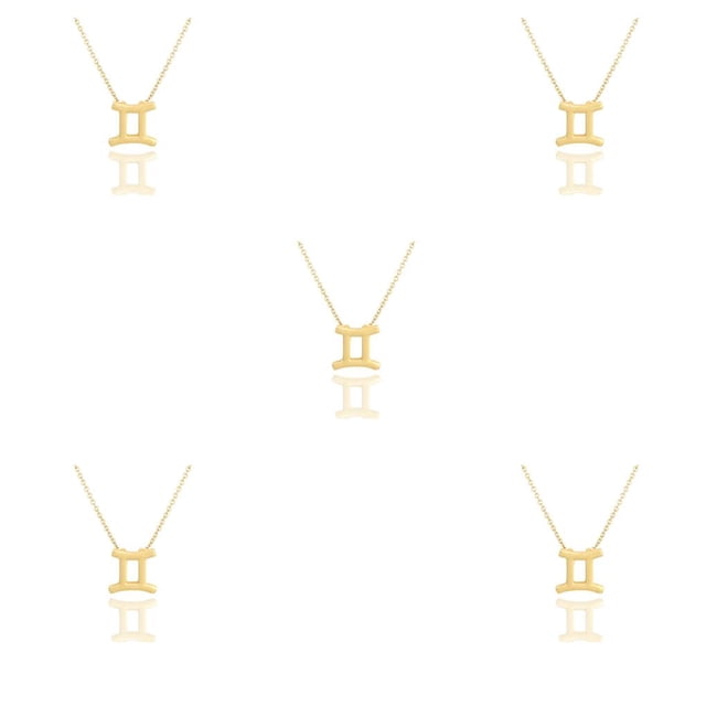Qarigey Collar del zodiaco DIY con tema de constelación, regalo para amigos, accesorio de moda ligero con personalidad Ins ajustable, oro Géminis Géminis oro 5piezas Qarigey CBP198454