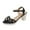 Black, variant on KBODIU Women's Chunk Low Heel Pump Sandals Women's Casual Round-toe Sandals Middle Heel Metal Buckle Sandals
