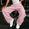thumbnail image 6 of Wlynlyn Barrel Sweatpants Womens Fleece Lined Drawstring Elastic Waisted Wide Leg Baggy Sweatpants with Pockets Medium, 6 of 9